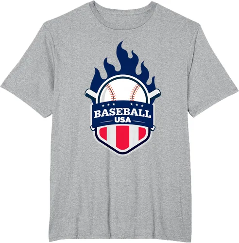 Vista 42 de Baseball USA Support the Team Shirt - Camiseta con la bandera de Estados Unidos, Blanco, S