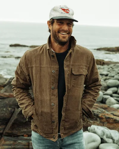 Vista 7 de Huckberry Flint and Tinder Chaqueta de Camionero Encerada con Forro de Franela para Hombre, Chaqueta para Hombre Resistente al Agua y a la Intemperie