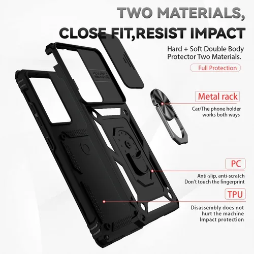 Vista 8 de Funda para Samsung Galaxy S21 Ultra con cubierta para lente de cámara, protector de pantalla HD, prueba de caídas de grado militar, soporte