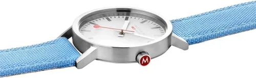 Vista 6 de Mondaine Reloj Classic Official Swiss Railways BlancoAqua, Movimiento de cuarzo