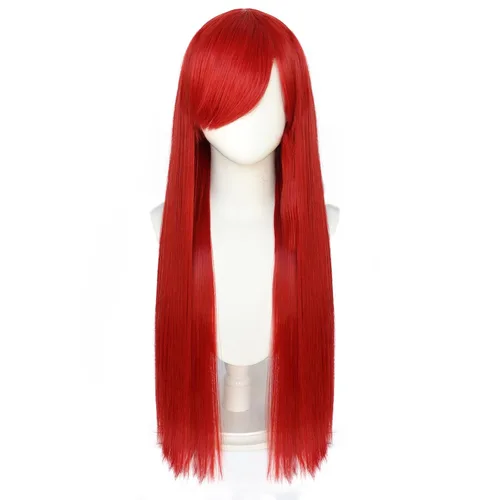 Vista 2 de anogol Vocaloid 32" 80 cm de largo recto de Cosplay peluca Pelucas Para Fiestas Halloween, Rojo