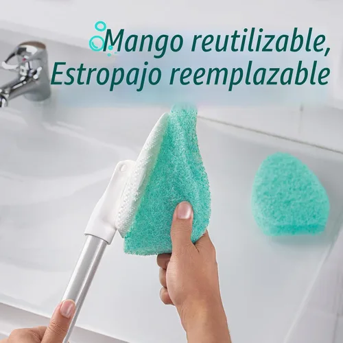 Vista 4 de Scotch-Brite - Kit extensible de limpieza para tina y azulejos, 1 mango y 3 fregadores