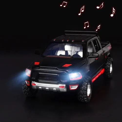 Vista 7 de Camioneta de juguete para niños de 4 a 7 años, modelo de metal fundido a presión, camiones de juguete con puertas abiertas, autos de juguete