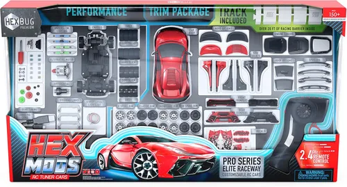 Vista 6 de HEXBUG HEXMODS Pro Series Elite Raceway, auto recargable a control remoto, kits de modelo de coche para niños y adultos, juguetes STEM para niños a