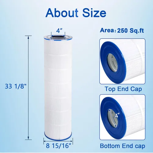 Vista 2 de PELLUCID Filtro de piscina compatible con Jandy CS250, Unicel C-8425, R0462500, PJANCS250, Unicel C-8418, Filbur FC-0824, cartucho de filtro de 250