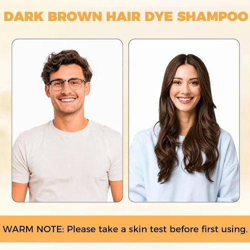 Vista 3 de YOURTONE Champú de tinte para el cabello castaño oscuro 3 en 1 para cobertura de cabello gris, champú de color de cabello para mujeres y hombres
