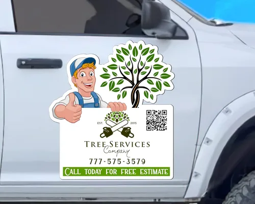 Vista 2 de Letrero magnético personalizado para automóvil troquelado Logotipo personalizado para tu automóvil, furgoneta, camión Anuncia tu negocio