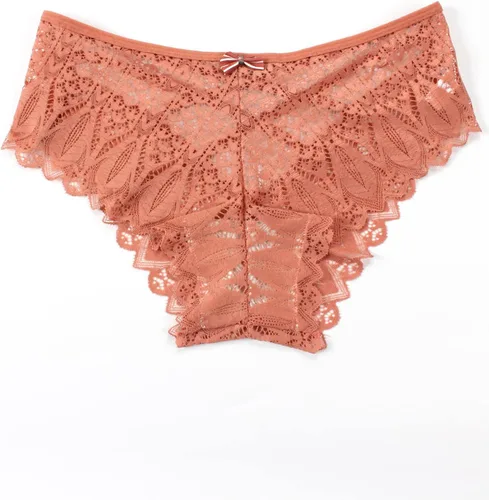 Vista 5 de Milumia Ropa interior de encaje floral para mujer, braga de bikini sin costuras cruzadas