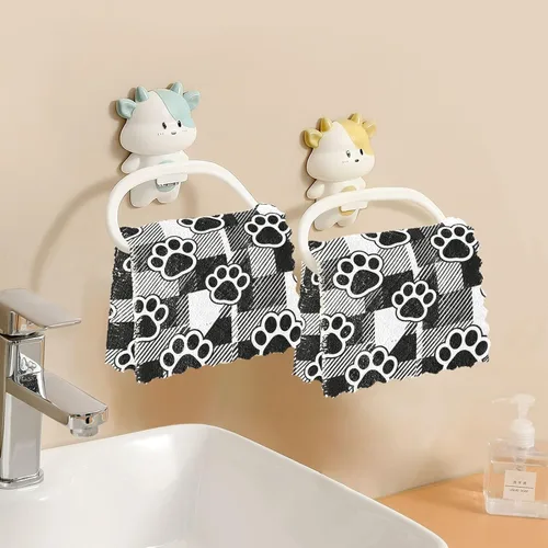 Vista 6 de Plaid Pet Paw Prints Dish Towels Set of 6