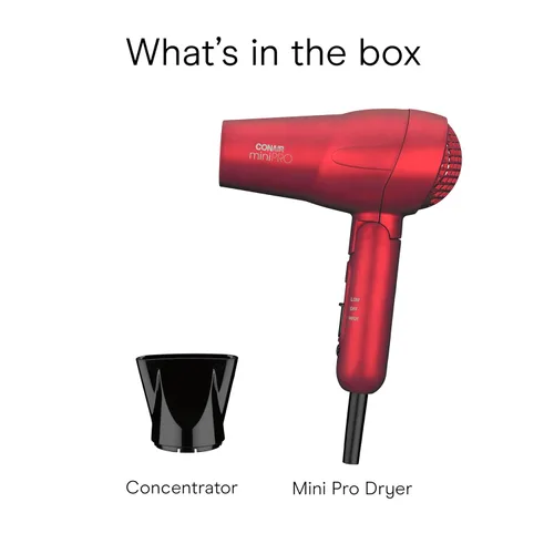 Vista 12 de Conair MiniPro Mango plegable Turmalina cerámica Styler/secador de pelo; Rojo