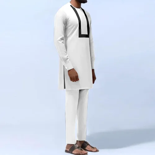 Vista 5 de Ropa de moda para hombre africano, camiseta y pantalones de manga larga para hombre, otoño, invierno, casual, talla grande, para hombre
