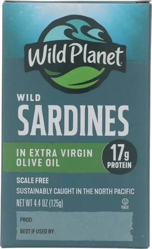 Vista 4 de Wild Planet Sardinas silvestres en aceite de oliva virgen extra (12 x 4.375 onzas) (paquete múltiple a granel)