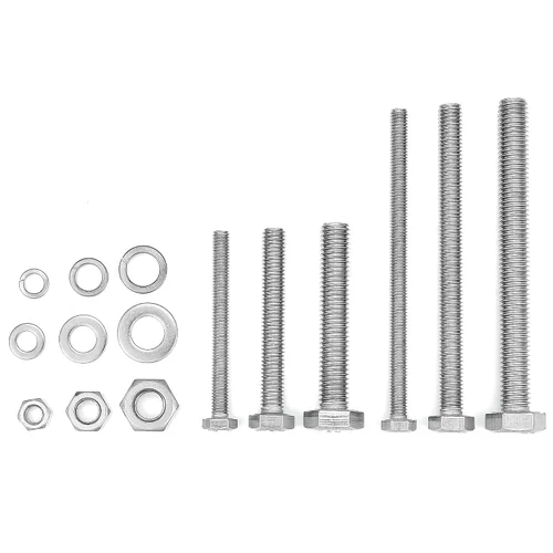 Vista 2 de Juego de 164 tuercas hexagonales M6/M8/M10, tornillos largos de acero inoxidable 304 Kit completo de tornillos métricos, sujetadores de acero