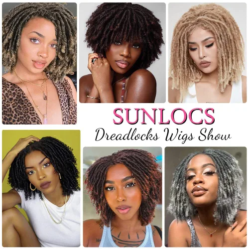 Vista 6 de Pelucas de rastas cortas de 6 pulgadas para mujeres y hombres negros con clips, pelucas sintéticas trenzadas de imitación afro trenzadas, rastas