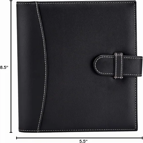 Vista 8 de It's Academic Mini Carpeta ejecutiva de cuero tipo portafolio, anilladora de 1 pulgada y capacidad para 250 hojas, bloc de notas, y documentos de 14