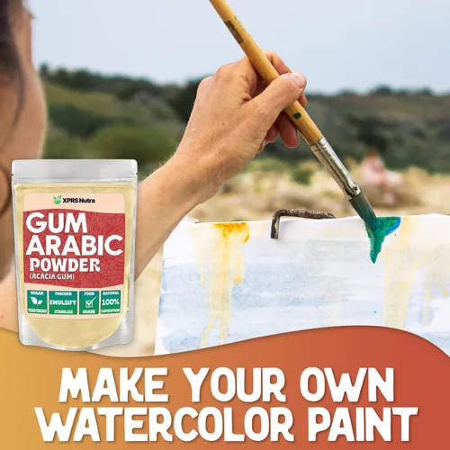 Vista 5 de XPRS Nutra Goma arábiga en polvo - Polvo de goma de acacia premium 4 onzas - Goma arábiga en polvo de grado alimenticio para pintura de acuarela