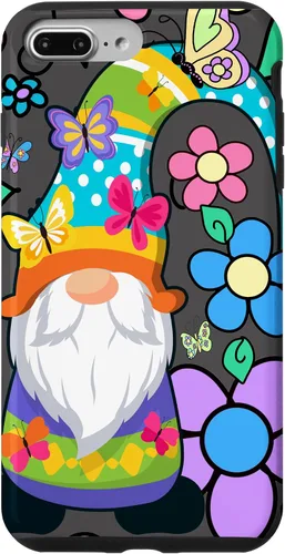 Vista 12 de Floral Daisy Flower Pattern with Butterflies Funny Gnome Case for iPhone 17
