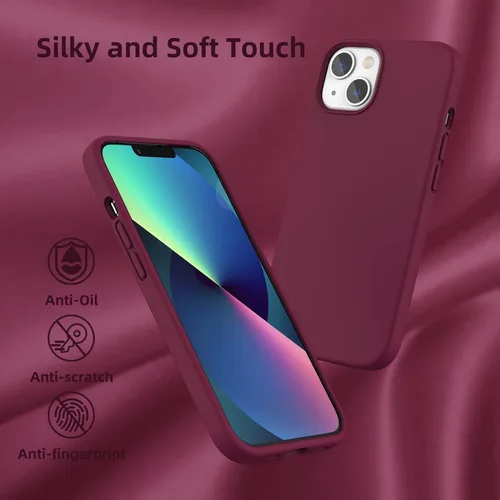 Vista 197 de Funda de silicona líquida compatible con iPhone 12 Pro Max 6.7 pulgadas, funda de gel de protección completa con forro de microfibra, funda