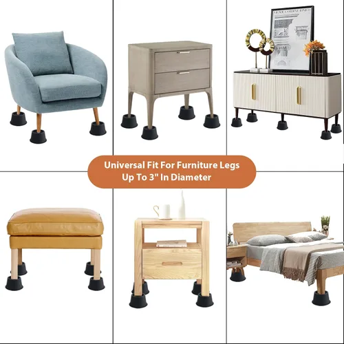 Vista 6 de DEDU Elevadores de cama de 2 pulgadas, resistentes, paquete de 9, elevadores de muebles para sofás que soportan hasta 6600 libras, elevadores