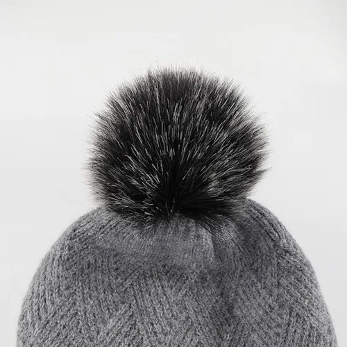 Vista 2 de Bufanda de punto de lana, gorro de esquí, guantes táctiles para invierno, para mujer y hombre