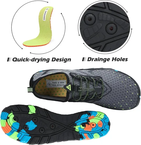 Vista 6 de Mishansha - Zapatos de agua para hombres y mujeres, secado rápido, para natación, buceo, surf, deportes acuáticos, piscina, playa, senderismo, yoga.