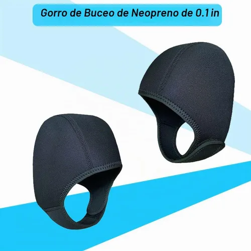 Vista 5 de LOOEEL Gorra de buceo de neopreno de 0.098 in, gorra de buceo, gorra térmica con correa para la barbilla, gorra resistente al viento para surf