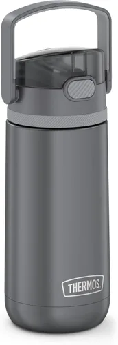 Vista 4 de THERMOS FUNTAINER - Botella de acero inoxidable con popote abatible, aislada al vacío, para niños, 14 onzas, color gris