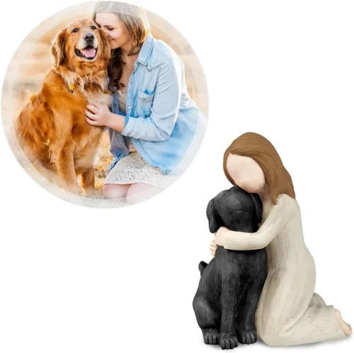 Vista 6 de Figuras de ángel de perro negro, memoriales de amistad de perro ángel para amantes de las mascotas