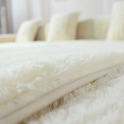 Vista 5 de SVIO-SOFACOVER Alfombrillas antideslizantes para sofá, de piel sintética, color blanco crema y blanco, fundas para sofá, muebles para el hogar, una