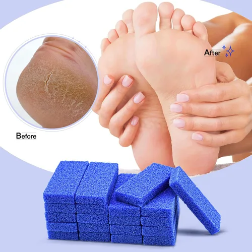 Vista 3 de Paquete de 140 almohadillas de piedra pómez desechables y kit de manicura profesional, incluye esponja para pedicura, piedra de pedicura y kit