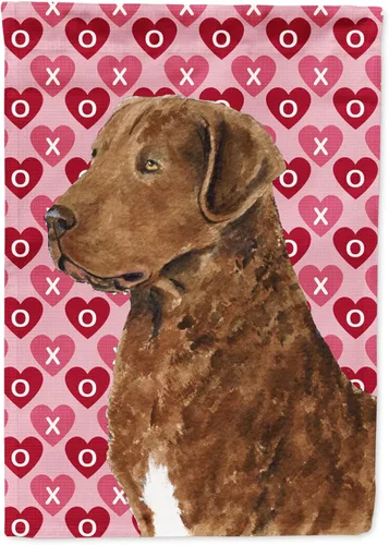Vista 114 de Caroline's Treasures SS4484GF Bandera de jardín con diseño de bulldog inglés y corazones para el Día de San Valentín, bandera decorativa para patio