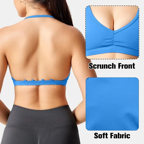 Vista 5 de YEOREO Sujetadores deportivos para mujer, con relleno, sin espalda, brasier de entrenamiento Karlena de bajo impacto cruzado para yoga