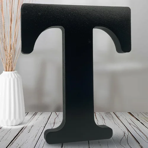 Vista 19 de AOCEAN Letras de madera negra de 8 pulgadas, letras de madera sin terminar para decoración de Halloween, letras decorativas de pie, decoración