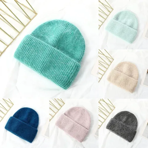 Vista 3 de wjiNFDFG Gorro de punto para mujer, color caramelo, versátil, moda para otoño e invierno
