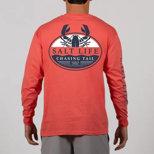 Vista 4 de Salt Life Camiseta de manga larga con cuello redondo de langosta para hombre