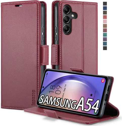 Vista 34 de Funda tipo cartera para Samsung Galaxy A52 5G con bloqueo RFID, color negro