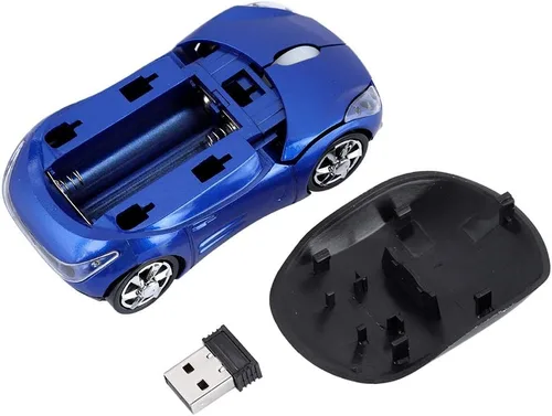 Vista 9 de ASHATA Ratón de coche 2.4G con receptor USB 1600DPI ratón óptico para PC, computadora portátil, tableta, mouse alto lindo para XP/Win7/ME/2000
