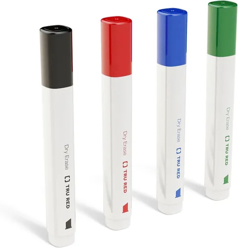 Vista 3 de TRU RED Kit de borrado en seco de grapas, punta de cincel, surtido, 2/cartón (TR56940/TR617VS) Whiteboard marker set for classrooms, offices, and