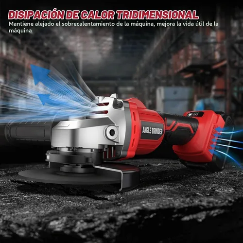 Vista 6 de Amoladora angular de 4-1/2 pulgadas inalámbrica compatible con batería Milwaukee de 18 V/M18, amoladora eléctrica de 6 velocidades variables