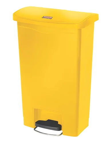 Vista 36 de Rubbermaid Commercial Products - Bote de basura Streamline Slim con pedal Papelera de plástico, 4 galones (15 litros), color rojo, con manos