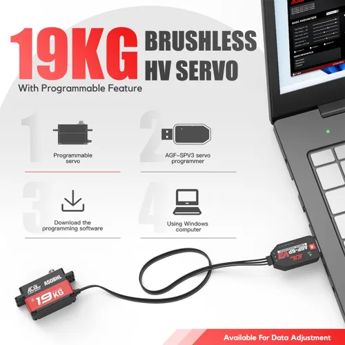 Vista 5 de AGFRC Servo de bajo perfil A50BHL 41.9 lbs y servo de bajo perfil B44BLS 0.085Sec