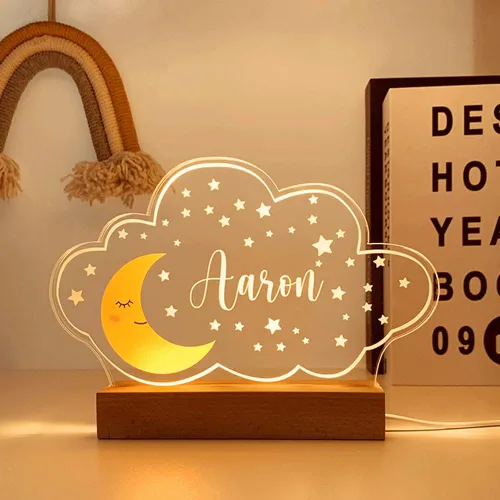 Vista 11 de Luz nocturna personalizada para bebés y niños, lámpara LED de oso con nombre personalizado para niñas y niños, luces nocturnas con nombre