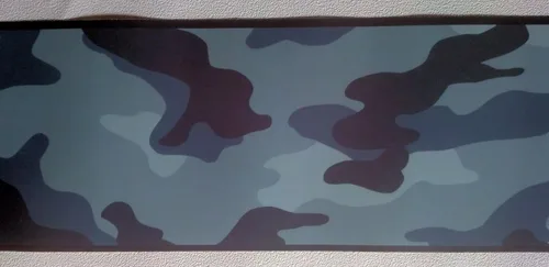 Vista 2 de Papel pintado camuflaje camuflaje pared frontera - azul