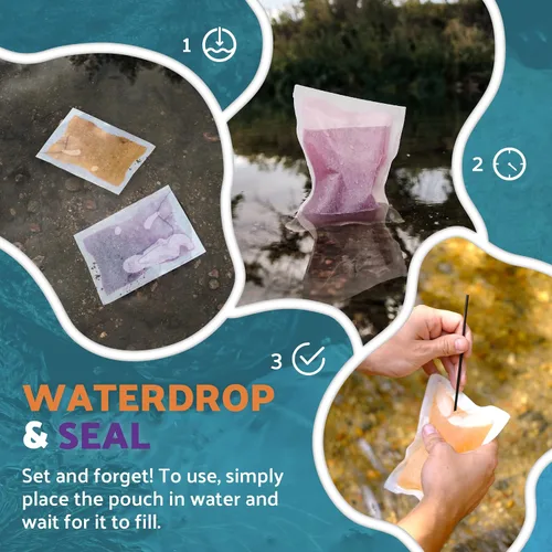 Vista 4 de OTS Osmo - Paquete combinado (1 sello y 1 gota de agua) – Sistema de filtración de agua portátil para equipos de supervivencia, kit