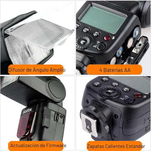 Vista 5 de Godox TT600 2.4G Flash inalámbrico Speedlite Master/Slave Flash con sistema de disparo incorporado compatible con Canon Nikon Pentax Olympus