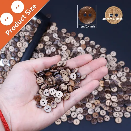 Vista 2 de YAKA 100pc nuevo grueso coco Shell 2 agujeros botón artesanía/coser/productos calientes