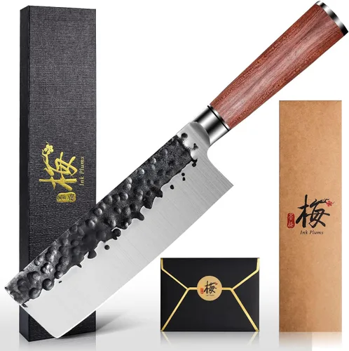 Vista 10 de Juego de cuchillos de cocina de 3 piezas, cuchillo de chef, cuchillo Usuba, cuchillo de pelar, cuchillo profesional de acero inoxidable de alto