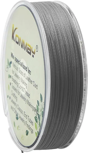 Vista 7 de KONMAY 0.12mm 12lb Black Seed Bead Thread, 100 Yds Jewelry Making String
