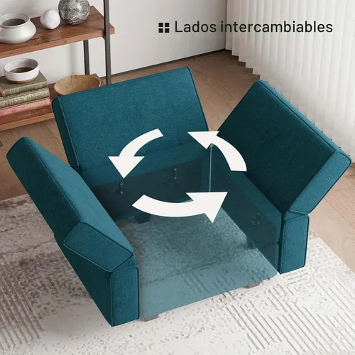 Vista 5 de Belffin Sofá Cama Seccional Modular con Otomán de Almacenamiento Sofás Seccionales Convertibles para Sala de Estar Terry Chaise Reversible. Sofá