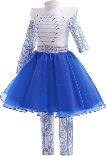 Vista 3 de JOURPEO Girls Cheerleader Costumes Toddler Cheerleading Dress up for Halloween Party Kids Cosplay Dress